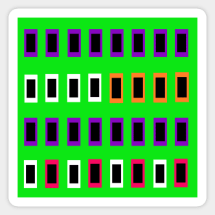 Colorful Green Pink Orange Pop Art Mod Square Pattern Sticker